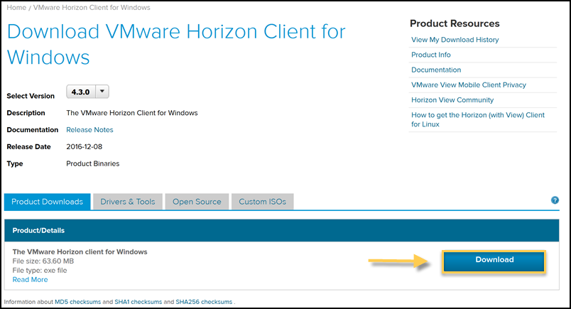 Horizon client 4.9 for mac